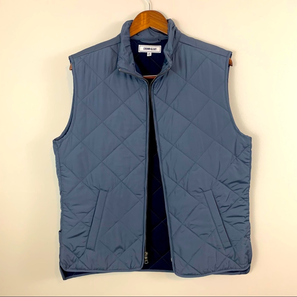 Crown & Ivy Blue Quilted Vest